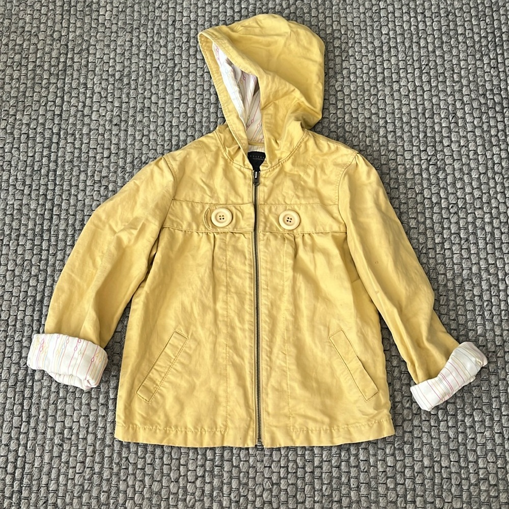Sanctuary clothing yellow jacket size xs linen, cotton, zippered jacket womens
